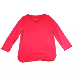 Talbots Shirt Women's Large Red Long Sleeve Round Neck Pullover Casual Top - Picture 1 of 6