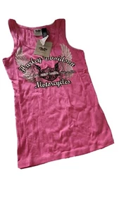 Harley Davidson Damen Pink Wings Tank Top Größe M - Bild 1 von 8