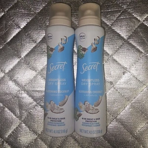 Secret Weightless Dry Spray Nurturing Coconut 4.1oz Lot Of 2 - Picture 1 of 1