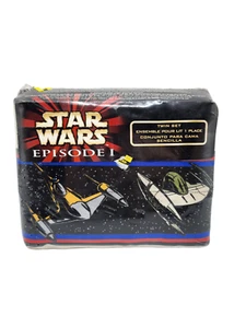 Star Wars Episode 1 TWIN Sheet Set Space Battle Ships Fighters 3 PC NEW NOS - Picture 1 of 3