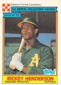 1984 Topps Ralston Purina Baseball Rickey Henderson #15 NM/MT OAKLAND ATHLETICS