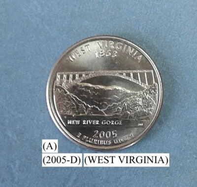 2005-D- WEST VIRGINIA STATE QUARTER BU-FROM US MINT ROLL C - NGC PRICE CHART (A) - Image 1 of 4