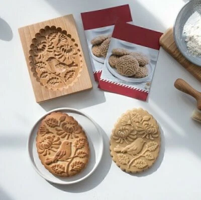 Mould Wooden Gingerbread Cookie Mold Carved Shortbread Mold Cookie Cutter Molds - Image 1 of 4