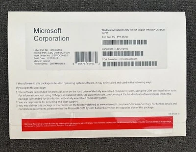 Microsoft Win Server 2012 Datacenter R2 x64 1pk DSP DVD 2CPU - Image 1 of 2