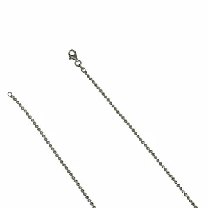 Collar de plata esterlina chapado en rodio cuentas de corte lunar de 2 mm cadena italiano .925 - Imagen 1 de 8