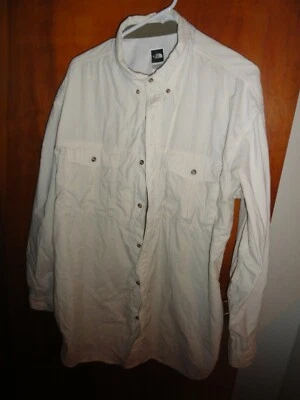 MEN'S WHITE BUTTON DOWN LONG SLEEVE SHIRT BY NORTHFACE-SIZE XL - Image 1 of 3