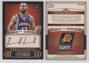2013 Panini Timeless Treasures Time to Shine Gold /10 Kendall Marshall #24 Auto