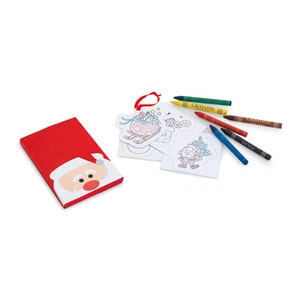 NEW COLOUR YOUR OWN HANGING CHRISTMAS TREE DECORATION + 6 CRAYONS SNOWMAN SANTA - Picture 1 of 2