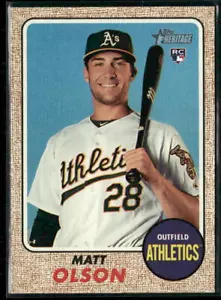 2017 Topps Heritage #681 Matt Olson - Foto 1 di 2