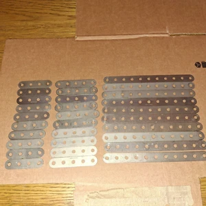 *SÚPER CALIDAD*30 X (10 X#6/5/2) TIRA PERFORADA DE NÍQUEL ESTAMPADA "MECCANO" - Imagen 1 de 2
