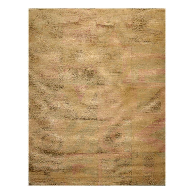 Alfombra Tibetana 8'2"x10'6" Lana Anudada a Mano Peekaboo Lazo Corte N Pila Art Deco Foto 1 de 4