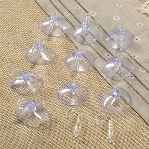 10pcs 40mm Rubber Suction Cup Hooks Window Glass Bathroom Kitchen Wall Hanger HQ - Picture 1 of 12