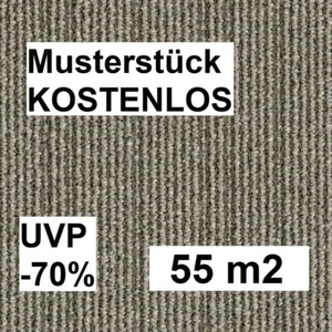 Teppichfliesen GRAU B1 50x50 Schlinge 6,0mm 3,95€/Fliese 55m2 UVP -70% - Bild 1 von 9