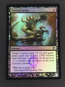 MTG Scars of Mirrodin FOIL - TAINTED STRIKE black Phyrexian infect pump NM - Picture 1 of 3