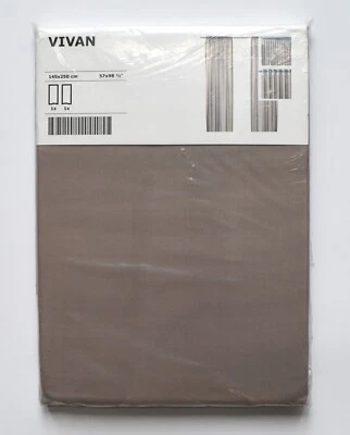 IKEA VIVAN - Brown Beige Window Curtains Panels Drapes 57 x 98" - Image 1 of 2
