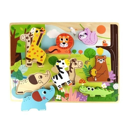 Wooden 7 Piece Colorful Animal Adventure Puzzle – Jungle Theme - Image 1 of 1