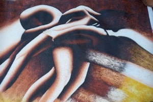 brown abstract nude huge oil painting canvas erotic contemporary large original - Picture 1 of 1