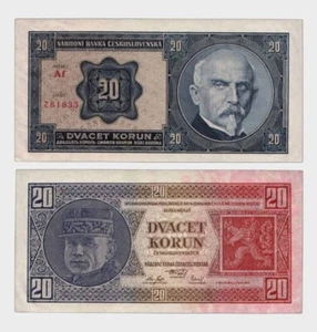 Checoslovaquia - 1926 - 20 coronas - "No perforado" - "aUNC" #CO7281 - Imagen 1 de 6