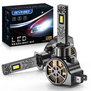 BEVINSEE H1 LED Headlight Bulbs 100W Canbus Bright High Low Beam Fog Light 6000K - Picture 1 of 11