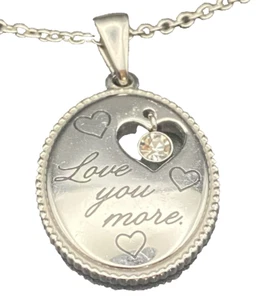 Hallmark Connections Necklace Love You More 18-20" Stainless Steel Cable Chain - Picture 1 of 8