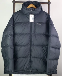NEW $300 MARMOT Size 4XLT Mens Jacket 700 Duck Down Hooded Black Full Zip 4XL - Picture 1 of 22