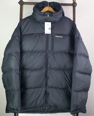 NEW $300 MARMOT Size 4XLT Mens Jacket 700 Duck Down Hooded Black Full Zip 4XL - Image 1 of 4