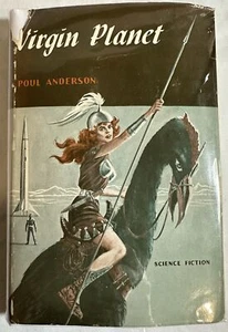 Vintage Virgin Planet 1959 Poul Anderson First Edition Ed Emshwiller Cover Art - Foto 1 di 10