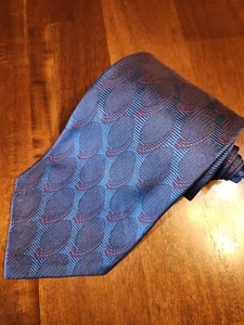 HICKEY FREEMAN Green & Blue Geometric Tie Handmade 100% Silk Tie USA - Picture 1 of 2