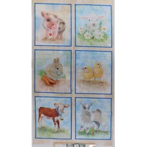 Patchwork Quilting Sewing Barnyard Babies Panel 61x110cm Fabric - Bild 1 von 7