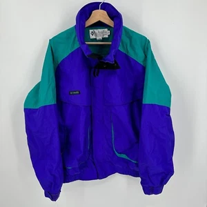 Vintage Columbia Powder Keg Radial Sleeve Herren Jacke Größe XL lila türkis OHNE INNENFUTTER - Bild 1 von 7