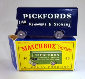 Matchbox Nr. 46B Pickfords Removal Van d'blue rare 2 line decal mint boxed - Bild 1 von 13
