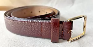 Cintura elegante vintage Yves Saint Laurent YSL marrone pelle ciottolata uomo tg 40-100 ottime condizioni - Foto 1 di 6