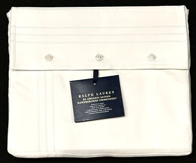 $215 NUEVO PAÑUELO BORDADO BLANCO RALPH LAUREN HOME QUEEN 624 TC Foto 1 de 4