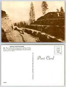 CENTRAL PACIFIC FORT POINT CUT CPRR Railroad Train Postcard d65