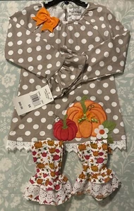 Rare Editions Girls 6X 2 Piece Set Fall, Autumn.m,Halloween - Picture 1 of 9