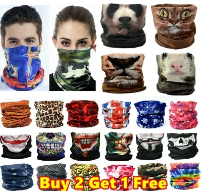 Women Men Face Cover Neck Gaiter Warmer Mask Snood Balaclava Bandana Tube Scarf - Image 1 of 4