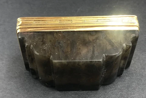 Fine quality silver gilt and hard stone large vinaigrette Circa 1820 Cover
