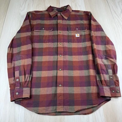 Camisa Carhartt Abotonada Hombre Cuadros Calce Suelto Regular Algodón Manga Larga Mediana Foto 1 de 4