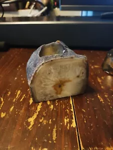 Agate Crystal Candle Holder Rock Stone - Picture 1 of 14
