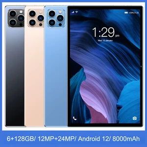 New Smart Tablet PC 10.1'' Android 12 6GB+128GB 8000mAh Wifi Dual Camera - Picture 1 of 19