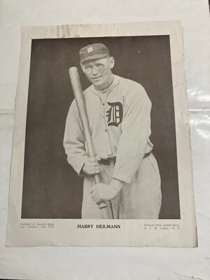 1910-57 M114 1921 Harry Heilmann baseball magazine photo Detroit Tigers - Image 1 of 4