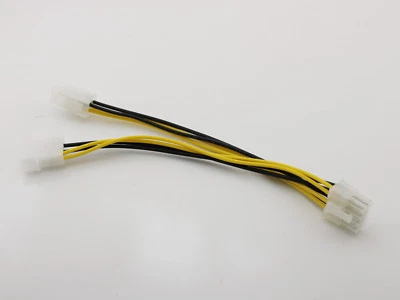 1x 4 Pin ATX & 4 pin LP4 Molex to 8 pin EPS Power Adapter Y Splitter Cable 20cm - Image 1 of 4