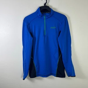 Swix blue Sz L 1/4 Zip Active Sports Layer Jacket Pullover Sweater - Picture 1 of 8