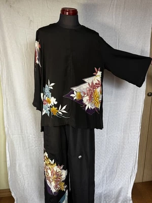 Vintage Japanese Kimono Remake  blouse and pants set　SHIPPING FREE - Image 1 of 4