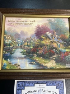 Seasons of Home "Summer Memories" 8x10 inch framed canvas print Thomas Kinkade - Picture 1 of 10
