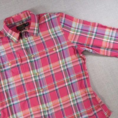 Polo Ralph Lauren Para Hombre XL Ajuste Personalizado Cuadros Camisa Abotonada Rosa Multi Foto 1 de 4