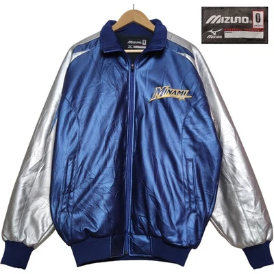 Vintage 90s MIZUNO Baseball Embroided Jacket Blue Silver Bomber Size XL - Image 1 of 4