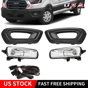 For Ford Transit 2020-2024 Fog Lights Left & Right Side W/Cover Bezels & Bulbs - Picture 1 of 11