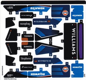 HOJA DE PEGATINAS LEGO 77249 WILLIAMS RACING FW46 del set Nuevo - Imagen 1 de 1