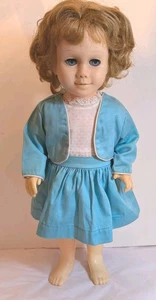 Vintage Blue Aqua Skirt, Top & Jacket 1960s Handmade for Chatty Cathy 20" Doll  - Picture 1 of 18